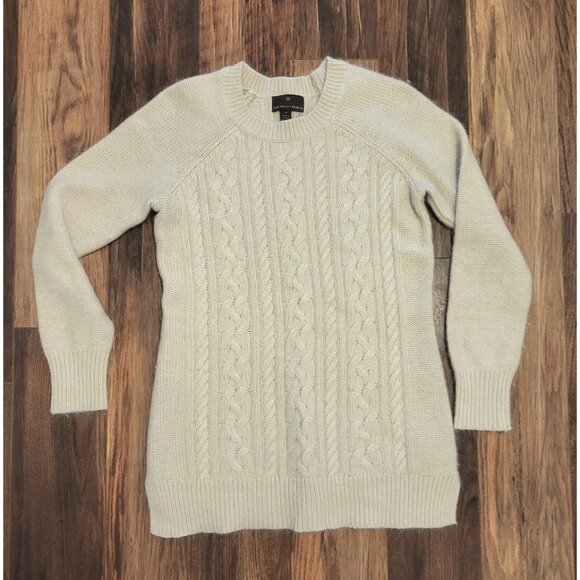 Fenn Wright Manson Ivory Angora Blend Pullover Cable Knit Sweater Size M - Picture 1 of 6